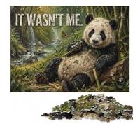 Funny Panda It Wasn't Me Poster Jigsaw Puzzle for Adults, 1000 Pieces | Puzzle for Adults: colour and shape clues for organised assembly at your own pace.
