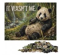 Funny Panda It Wasn't Me Poster Wooden Jigsaw Puzzle 300 Pieces, Hobby Gift | For home use: Adult Puzzle - defined colour areas for easier piece sorting at your own pace.