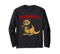 Funny Panda Kangaroo Australia China Animal Wildlife Cartoon Long Sleeve T-Shirt