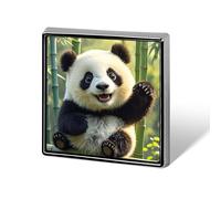 Funny Panda Lapel Pin Brooches Square Fashion Brooch Pin Cute Button Badges Alloy Button Pins Enamel Pins Metal Pinback for Hat Shirt Clothing Bags