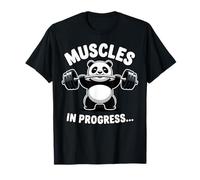 Funny Panda Weightlifting Muscles in Progress Gym Humor T-Shirt
