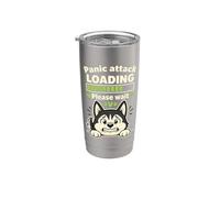 Funny Panic Attack Loading Husky Dog Anxiety Design Stainless Steel Insulated Tumbler