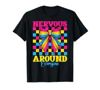 Funny Pansexual Pan Pride Flag LGBTQ Nervous Around Everyone T-Shirt
