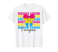 Funny Pansexual Pan Pride Flag LGBTQ Nervous Around Everyone T-Shirt