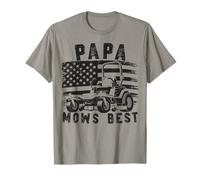 Funny Papa Mows Best Riding Mower Mowing Reel Cool Dad Lawn T-Shirt