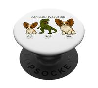 Funny Papillon Evolution Dinosaur Mom Dad Kids PopSockets Adhesive PopGrip