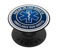 Funny Paramedic Freak In The Sheets Ambulance Run Sheets Pun PopSockets Adhesive PopGrip