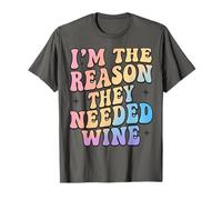 Funny Parenting I’m The Reason They Needed Wine Retro Wavy T-Shirt