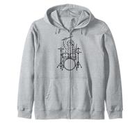 Funny Parrot Drummer Drumming Drums Music Lover Boys Girls Zip Hoodie