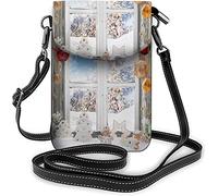 Funny Parrots Small Cell Phone Purse African Animals Wildlife Birds Crossbody Bag Women Wallet Purses Rainbow Green Yellow