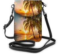 Funny Parrots Small Cell Phone Purse African Animals Wildlife Birds Crossbody Bag Women Wallet Purses Rainbow Green Yellow