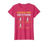 Funny Parson Russell Terrier Guide to Training Dog Obedience T-Shirt, Women, Red Heather, X-Small