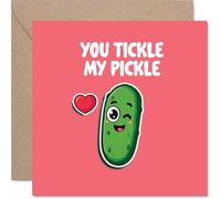 Funny Partner Valentines Day Card - Tickle My Pickle - Cheeky Happy Valentines Card for Partner from Boyfriend Girlfriend, 145mm Joke Humour Valentine Greeting Cards