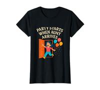 Funny Party Starts When Aunt Arrives Reunion Graphic T-Shirt