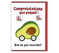 Funny Passed Driving Test Card - You Passed Avocado Pun - Cute New Driver Congratulations - DRIVE03