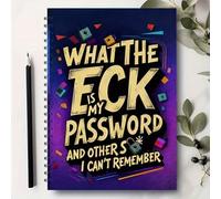 Funny Password Book for Adults - What The Eck Is My Password Organizer, $8.26 imes 5.7$ Inch Spiral Password Keeper with Software License Pages, Gag Gift for Coworkers & Friends