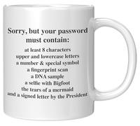 Funny Password Coffee Mug - IT Humor Gift for System Administrators, Programmers, Cybersecurity & Tech Support, 11oz White Ceramic Cup