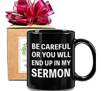 Funny Pastor Coffee Mug, Humor Sayings Mug Gift for Pastor Men Women Friends Adult, End Up in My Sermon Coffee Mug Gifts for Anniversary Birthday Thanksgiving Festival