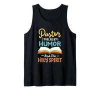 Funny Pastor Fueled by Humor and Holy Spirit Bible Design Tank Top