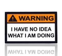 Funny Patches for Backpacks - Warning I Have No Idea What I Am Doing Morale Patches | Meme Patches for Tactical Vest, Dog Harness, Hard Hat, Gym Bag | Lineman, Electrician, Construction Worker Gifts