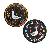 Funny Patches,Funny Silly Goose Iron on,Patches,Patches,Military,Duck bite Knife Patch for Backpacks,Jackets,Jeans (2 Pieces)