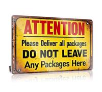 Funny Patio Decor Attention: Deliver All Packages Do Not Leave Any Packages Here Tin Sign Funnymetal Sign Man Cave Signs And Decor(20X30CM)
