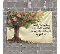 Funny Patio Decor Family Branches, Like Roots Ancient In Our Differences, Together. Tapestry Funny Room Decor Man Cave Rules(75X100CM)