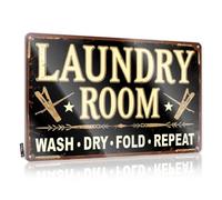 Funny Patio Decor Laundry Room: Wash, Dry, Fold, Repeat Tin Sign Man Cave Signs For Men Man Cave Funny Signs(30X40CM)