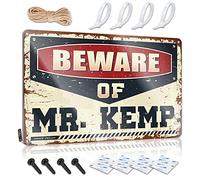 Funny Patio Signs Beware of Mr. Kemp Tin Sign Things for Boys Room Camper Decor ( Size : 30X40CM )