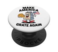 Funny Patriotic Cheese Grater Joke Humor Sarcastic Foodie PopSockets Adhesive PopGrip