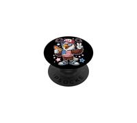 Funny Patriotic Eagle Hotdog Peace Sign USA Stars PopSockets Adhesive PopGrip