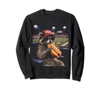 Funny Patriotic Raccoon Eating Hot-Dog Football USA Hat Sweatshirt