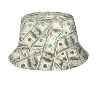 Funny Pattern Bucket Hat, Unisex Summer Sun Hat Packable Beach Travel Fisherman Cap for Women Men, Us Dollar Pattern, One size