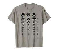 Funny Paw Print Eye Test Chart Kawaii Vision Cat Dog Humor T-Shirt