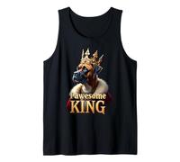 Funny Pawesome Boxer King Dog Art Tank Top