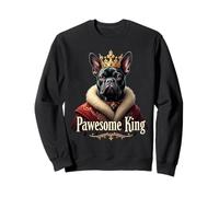Funny Pawesome French Bulldog King Dog Frenchie Art Sweatshirt
