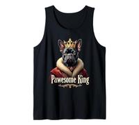 Funny Pawesome French Bulldog King Dog Frenchie Art Tank Top