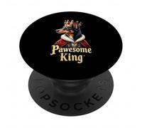 Funny Pawesome Miniature Shepherd King Dog Mini Aussie Art PopSockets Adhesive PopGrip