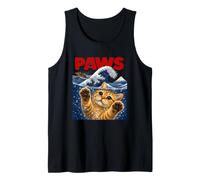 Funny Paws Catzilla Cat vs Mouse Japanese Wave Watercolor Tank Top