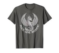 Funny Peace Love Recovery Crew Counseling PT Recover NA T-Shirt