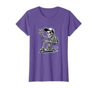 Funny Peace Skeleton Scooter Rider Scooter Stunt Boy T-Shirt