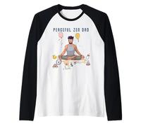 Funny Peaceful Zen Dad Namaste Yoga Meditation Mindfulness Raglan Baseball Tee