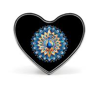 Funny Peacock Art Badge Heart Shape Cute Brooch Pins Button Badges for Backpack Jackets Hats Decor