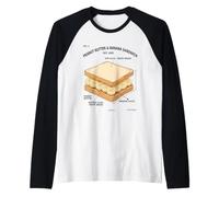 Funny Peanut Butter and Banana Deconstructed Sandwich Raglan Baseball Tee