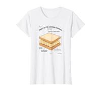 Funny Peanut Butter and Banana Deconstructed Sandwich Value Graphic T-Shirt, Women, White, M