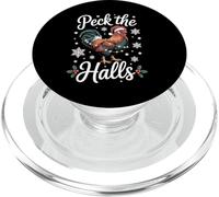 Funny Peck the Halls Christmas Chicken Snowflakes Xmas PopSockets PopGrip for MagSafe