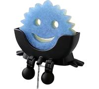 Funny Peeing Hanging Sponge Holder with Drainage Holes - 3D Printed Food-Safe Sponge Stand for Scrub Daddy, Quick-Drying Space-Saving Kitchen Sink Organiser, Countertop Sponge Caddy (Black, Small)