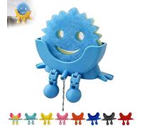 Funny Peeing Hanging Sponge Holder with Drainage Holes - 3D Printed Food-Safe Sponge Stand for Scrub Daddy, Quick-Drying Space-Saving Kitchen Sink Organiser, Countertop Sponge Caddy (Orange, Small)