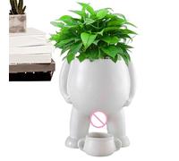 Funny Peeing Planter - Ceramic 13x10x9.5cm, Funny Vase Planter With Drainage, Decorative Planting, Home Decor | Peeing Pot Plantters With Drainage For Garden, Indoor