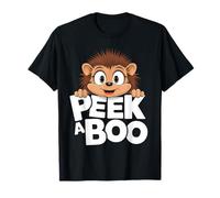 Funny Peek-a-Boo Hedgehog Cartoon Design T-Shirt